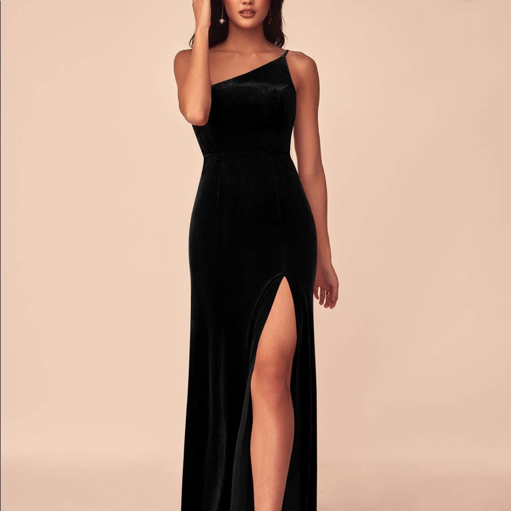 Brand new black velvet ballroom dress. NWT Made by Azazie.